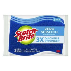Scotch-Brite Zero Scratch Non-Scratch Scrub Sponges, 3 Scrubbing Sponges